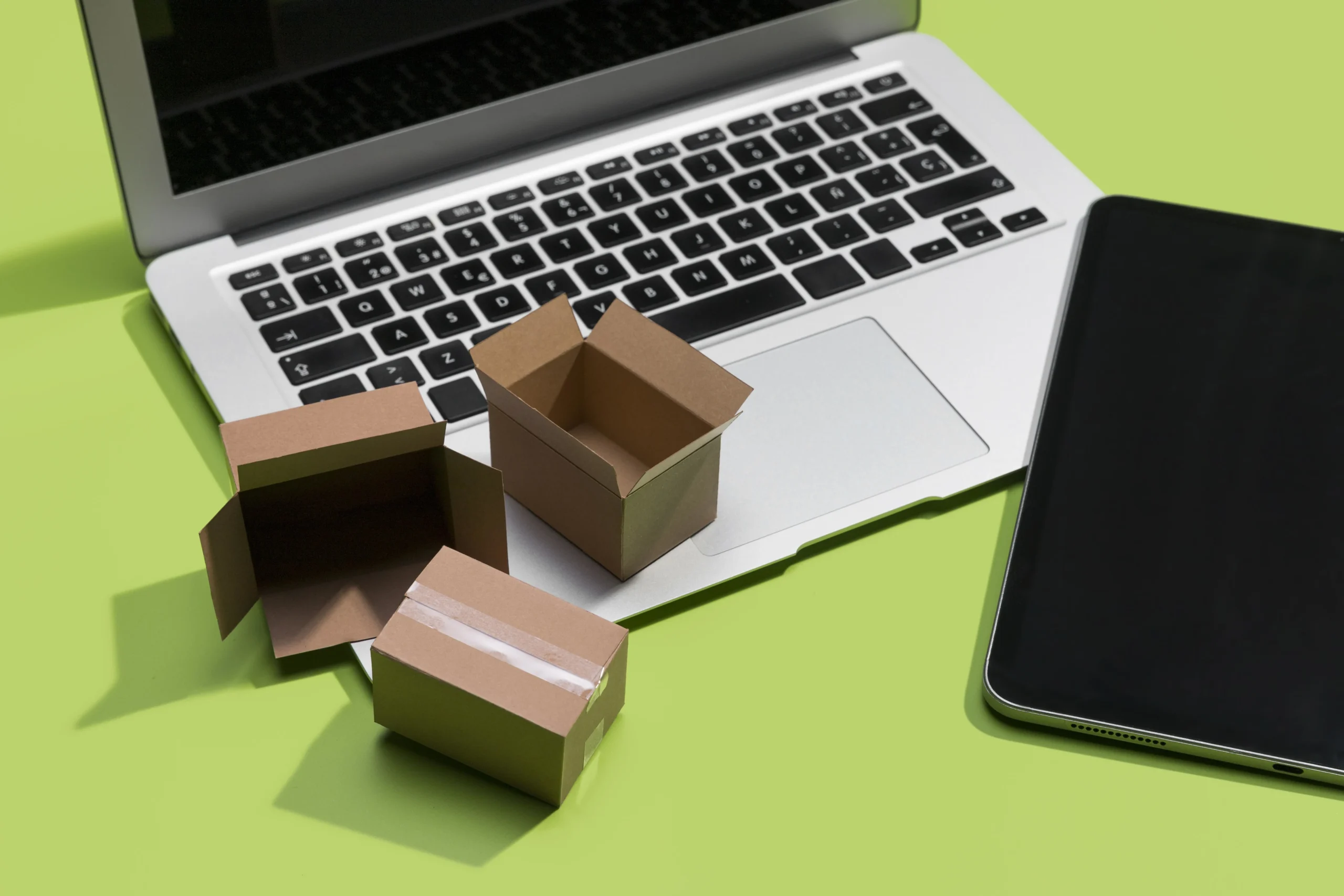 Close-up of an online shopping concept on a laptop screen